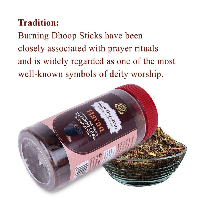 Hari Darshan Havan Bamboo-Less Dhoop Sticks 125g for Rituals