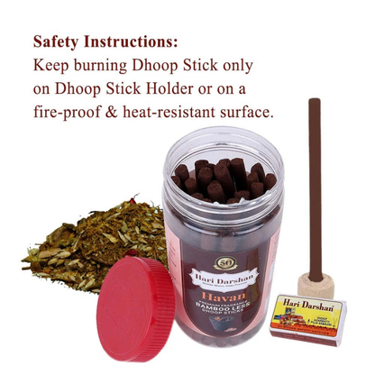 Hari Darshan Havan Bamboo-Less Dhoop Sticks 125g for Rituals