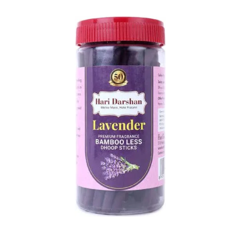 Hari Darshan Lavender Bamboo Less Dhoop Stick 125gm for Rituals & Pooja