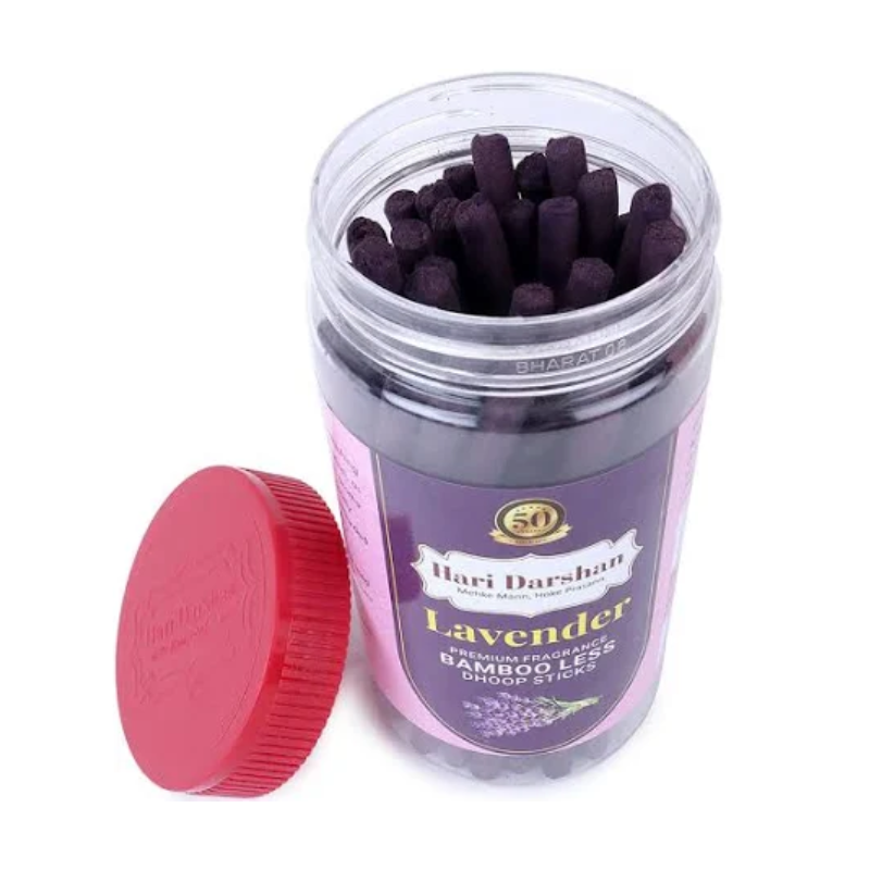 Hari Darshan Lavender Bamboo Less Dhoop Stick 125gm for Rituals & Pooja