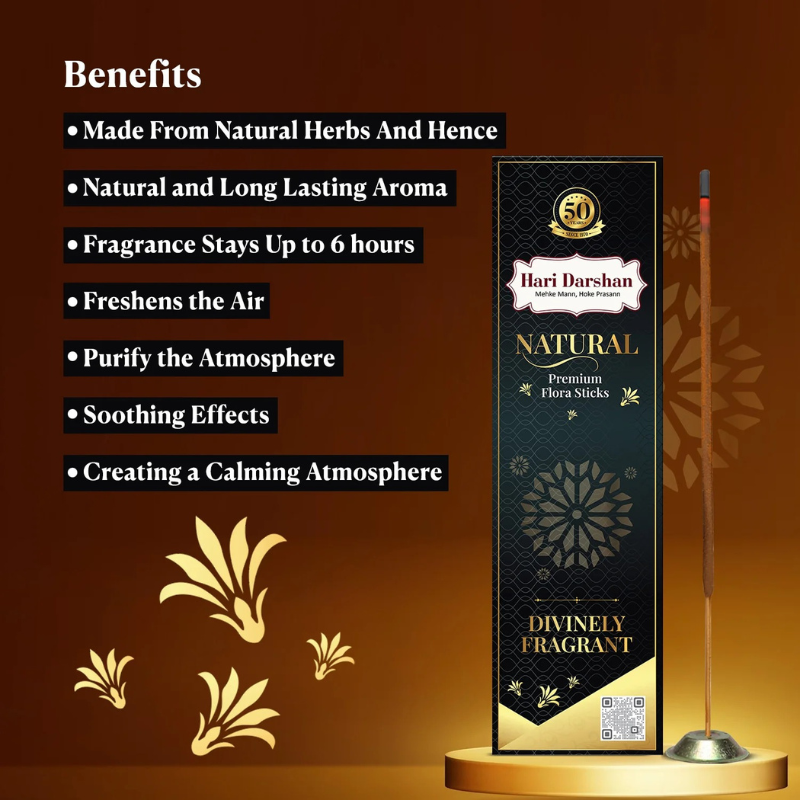 Hari Darshan Natural Premium Flora Incense Sticks 150g for Meditation