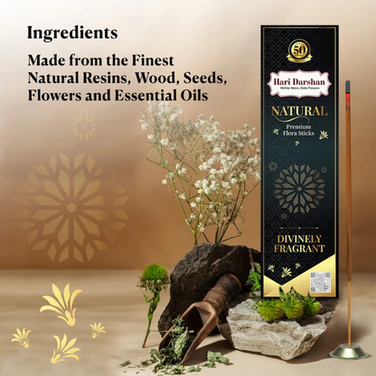 Hari Darshan Natural Premium Flora Incense Sticks 150g for Meditation