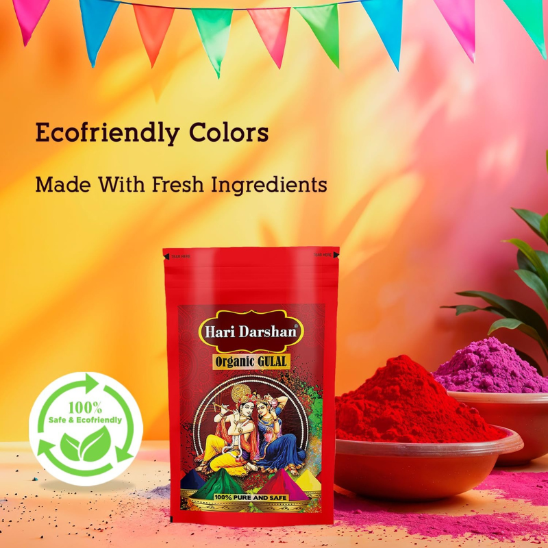 Hari Darshan Organic Gulal 100g Poly – Enhance Your Pooja Ritual