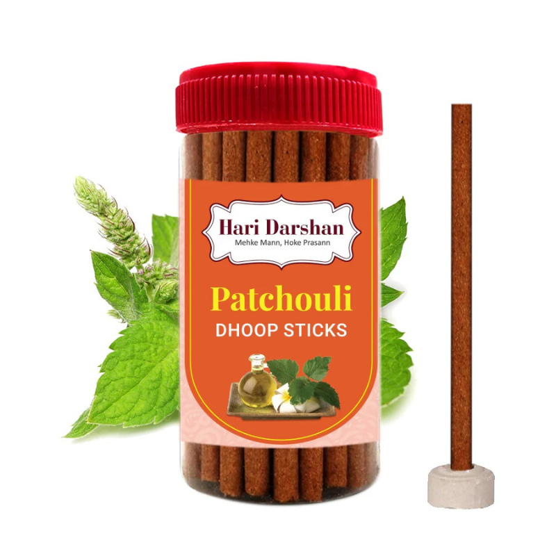 Hari Darshan Patchouli Bamboo Less Dhoop Stick 125gm – Natural Aroma