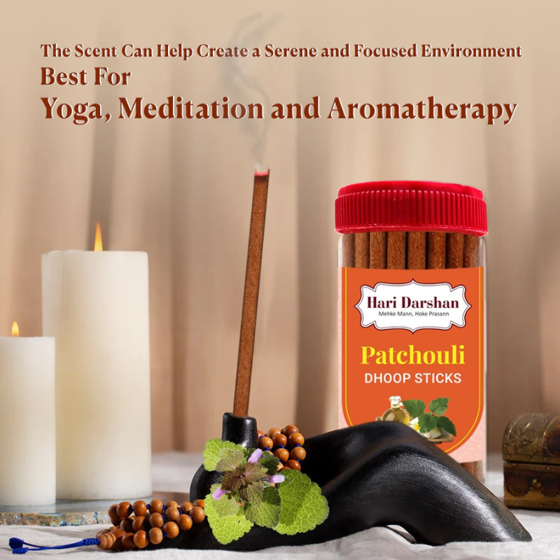 Hari Darshan Patchouli Bamboo Less Dhoop Stick 125gm – Natural Aroma