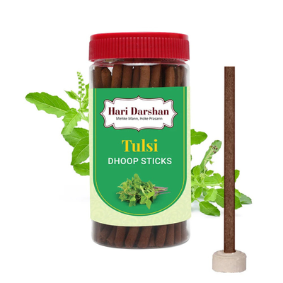 Hari Darshan Tulsi Bamboo Less Dhoop Sticks 125g – Ideal for Hindu Pooja