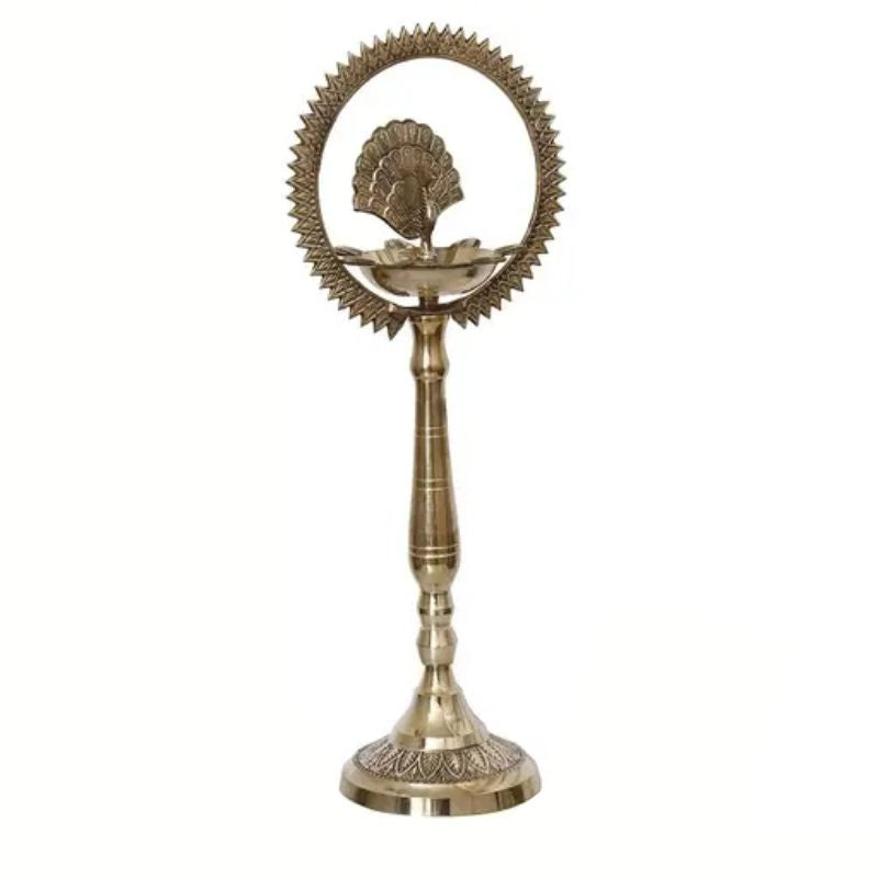 Mor Kiran Deep Brass – Peacock-Shaped Pooja Oil Lamp