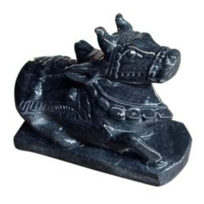 Nandi Kala Brass Idol – Sacred Bull of Lord Shiva for Pooja & Spiritual Protection
