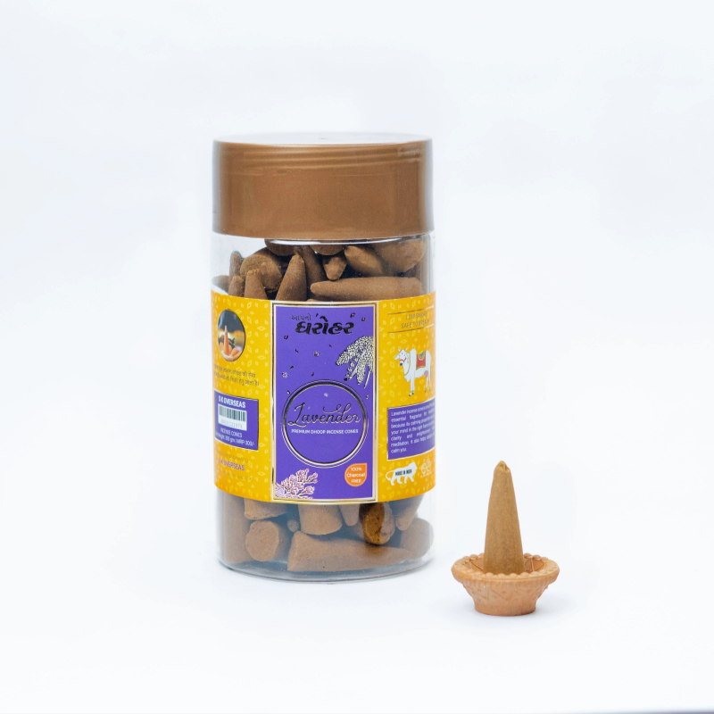 Apno Dharohar LAvender Dhoop Cone 150gm for Meditation & Relaxation
