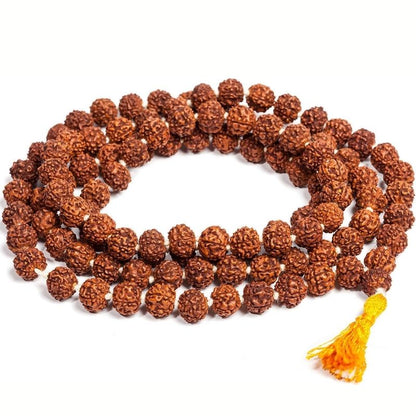 Rudraksha Mala 108 Beads for Meditation & Shiva Japa – Original Prayer Necklace for Spiritual Healing & Protection
