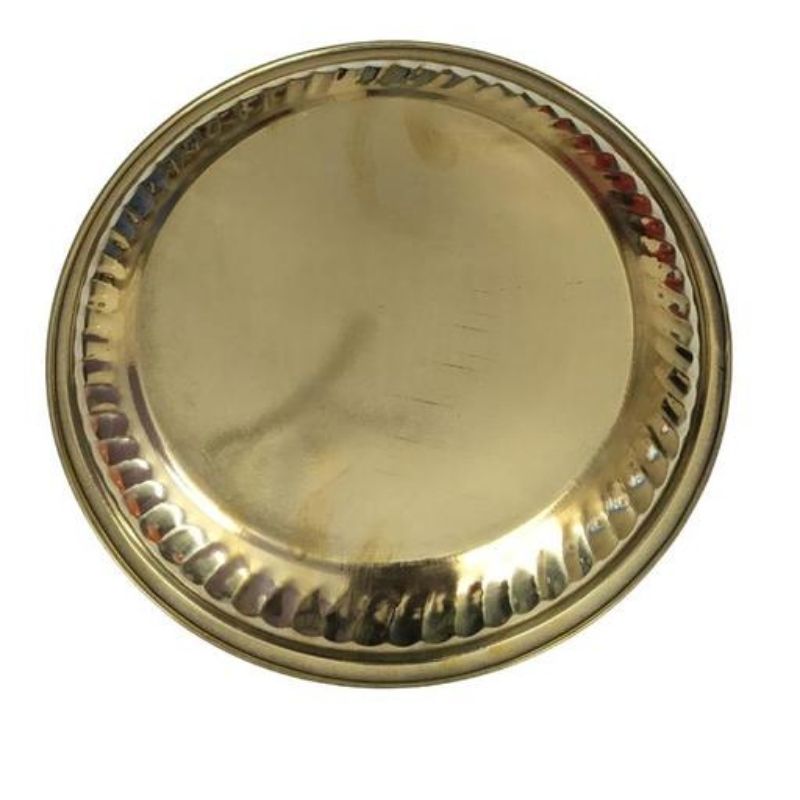 Tamba Pooja Thali – Traditional Copper Plate for Hindu Rituals, Aarti & Offerings