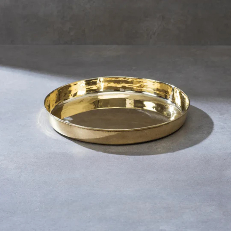 Pure Brass Plate – Handmade Peetal Puja Thali for Hindu Worship & Ceremonies